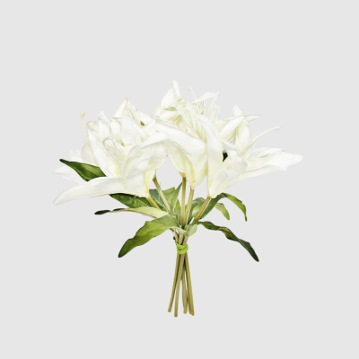 Изображение товара Искусственный букет лилий Конэко-О белый 25 см декоративное украшение