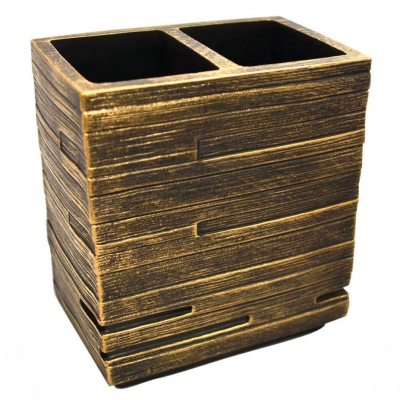 Изображение товара Стакан для зубных щёток Ridder Brick Antik 10х6,3х11,5 см бронзовый