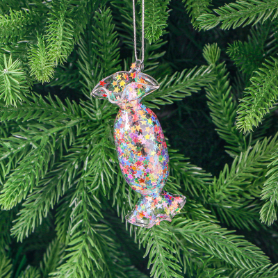 Изображение товара Игрушка ёлочная стеклянная конфета Yancheng Shiny 3x3x9 см украшение на елку