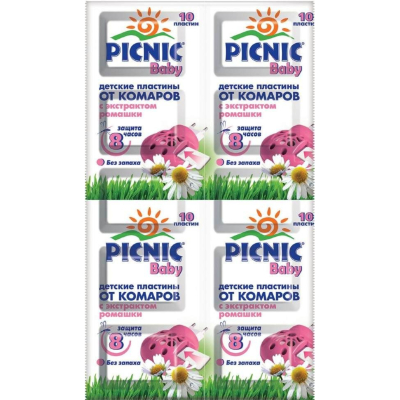 Изображение товара Средство Picnic Baby пластинки от комаров для детей 10 штук безопасное и эффективное Изображение товара Средство Picnic Baby пластинки от комаров для детей 10 штук безопасное и эффективное
