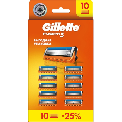 Изображение товара Сменные кассеты Gillette Fusion 5 для бритвы 10 шт