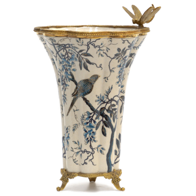 Изображение товара Ваза со стрекозой Wah luen Handicraft 23х21х33 см ручная работа