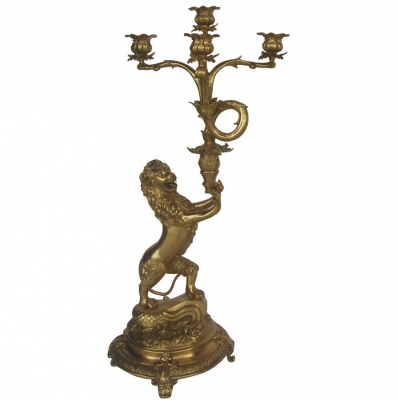 Изображение товара Канделябр Glasar лев, смотрящий вправо, 36x28x74 см