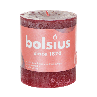 Изображение товара Свеча Bolsius shine 8х6,8 см красная бархат