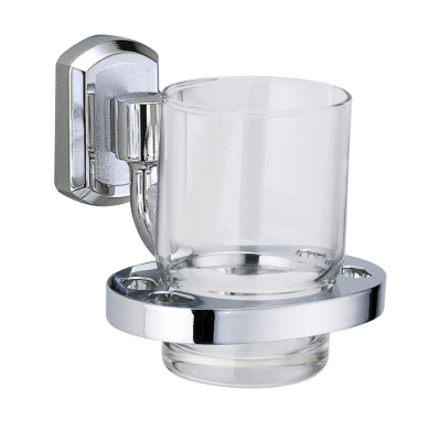 Изображение товара Подстаканник WasserKraft одинарный из металла и стекла для ванной