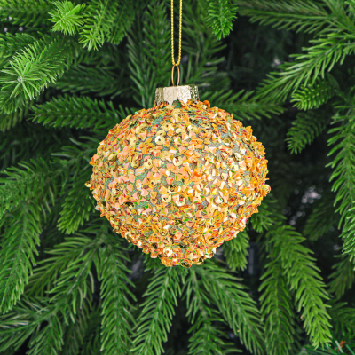 Изображение товара Игрушка ёлочная Yancheng Shiny стеклянный шар 8 см золотой