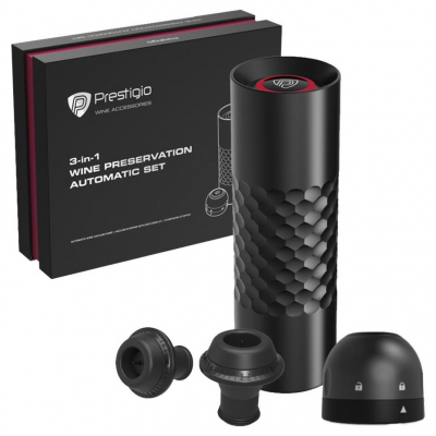 Изображение товара Набор вакуумных насосов и пробок Prestigio 137927 для шампанского и напитков