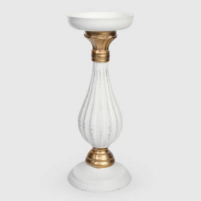 Изображение товара Подсвечник Mercury Deco белый с золотом 10,5х28 см стильный декоративный элемент
