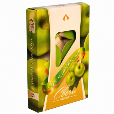 Изображение товара Набор чайных свечей Home Interiors яблоко 6 шт Зеленые