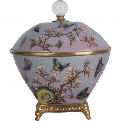 Изображение товара Шкатулка ручной работы Glasar из фарфора и бронзы, 19х14х22 см