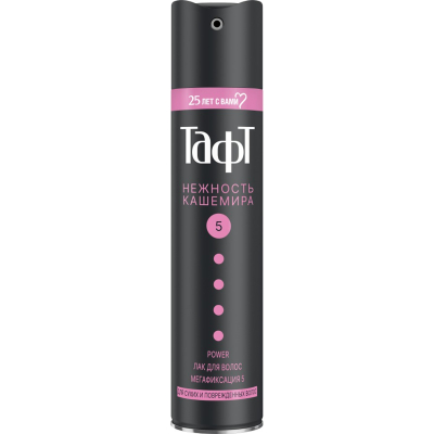 Изображение товара Лак для волос Taft Power Нежность кашемира Мегафиксация 225 мл Изображение товара Лак для волос Taft Power Нежность кашемира Мегафиксация 225 мл