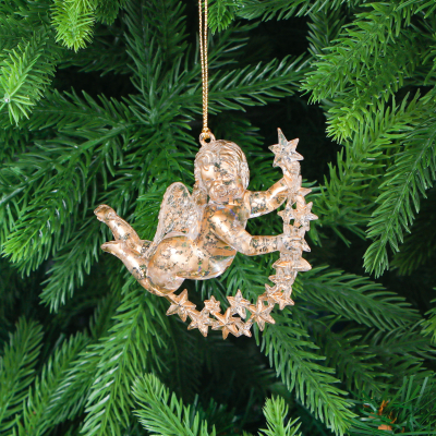 Изображение товара Ёлочная игрушка Christmas Wonderlan из акрила мальчик 6 см золотистая