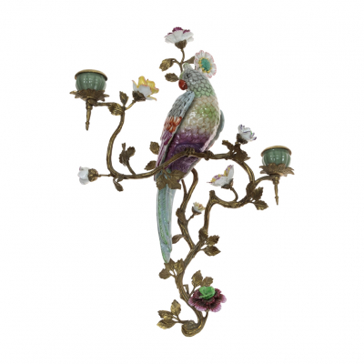 Изображение товара Настенный канделябр Glasar из фарфора и бронзы 49x31x10см