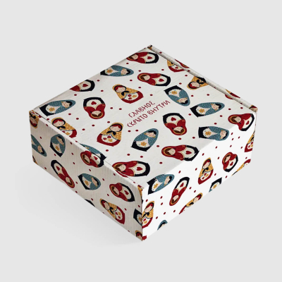 Изображение товара Подарочная коробка Be Smart Folk матрёшки 20х20х10 см для подарков Изображение товара Подарочная коробка Be Smart Folk матрёшки 20х20х10 см для подарков