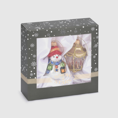 Изображение товара Набор ёлочных игрушек Snow and Stars снеговик и фонарик 2 шт, ручная работа, подарок