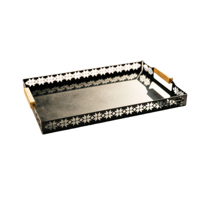 Изображение товара Поднос Gala прямоугольный чёрный металл 44,3х29,2х5 см