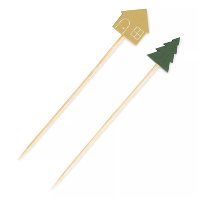 Изображение товара Набор шпажек для канапе Anna Lafarg елка и дом 9 см 20 штук