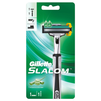 Изображение товара Станок для бритья Gillette Slalom Алоэ + 1 кассета