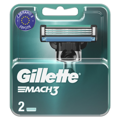 Изображение товара Сменные кассеты для бритвенного станка Gillette Mach3, 2 шт Изображение товара Сменные кассеты для бритвенного станка Gillette Mach3, 2 шт
