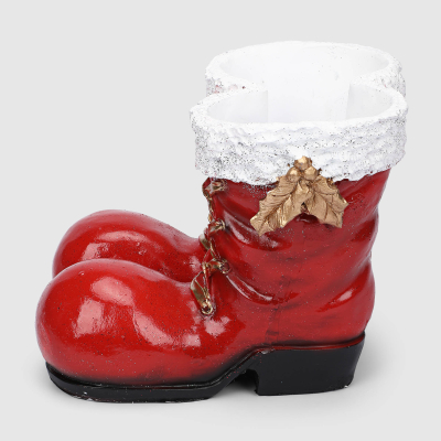 Изображение товара Декоративная новогодняя фигура ботинки 25х15х21 см Полиформ для праздничного декора