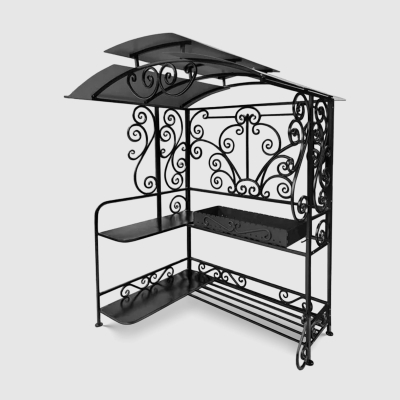 Изображение товара Мангал с навесом Исмайлов Лидер 160х106х220 см из стали с порошковым напылением