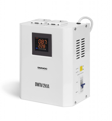 Изображение товара Настенный стабилизатор напряжения DAEWOO DW-TM2kVA 2000 Вт 140-270 В Изображение товара Настенный стабилизатор напряжения DAEWOO DW-TM2kVA 2000 Вт 140-270 В