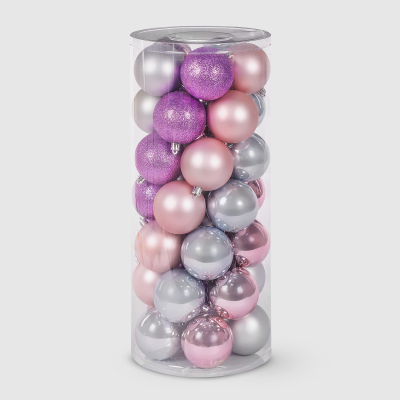 Изображение товара Набор шаров Linhai jinnuo фиолетовый 35 шт диаметр 7 см для новогоднего украшения