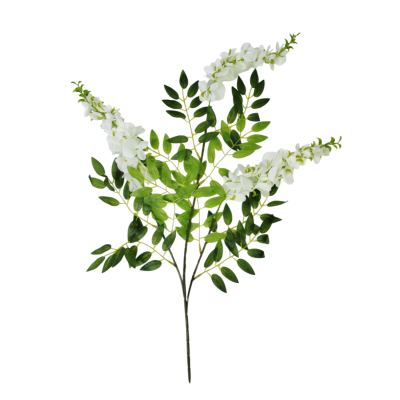 Изображение товара Ветка глицинии Конэко-О искусственная белая 80 см декоративный элемент