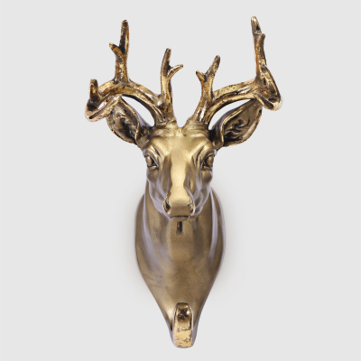Изображение товара Настенная вешалка Тпк Полиформ голова оленя бронзовая высота 20 см