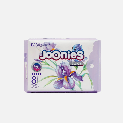 Изображение товара Прокладки Joonies Luxe Ночные 8 шт Анатомическая форма 5 капель Изображение товара Прокладки Joonies Luxe Ночные 8 шт Анатомическая форма 5 капель