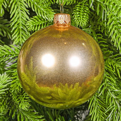 Изображение товара Набор елочных шаров Snow and Stars Золотая пудра 8 см 6 шт