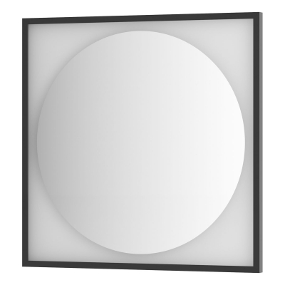 Изображение товара Зеркало Defesto с LED-подсветкой без выключателя 18 W нейтральный белый свет, черная рама 80x80 см