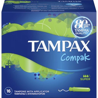 Изображение товара Тампоны Tampax Compak Super с аппликатором 16 шт гигиенические