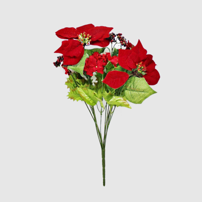 Изображение товара Букет с листьями Конэко-О искусственный зелёный, красный