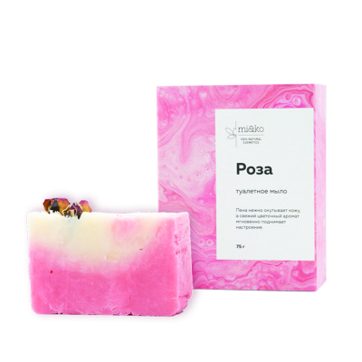 Изображение товара Мыло твердое Mi&ko Роза 75 г для рук натуральное уходовое