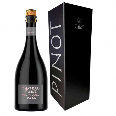 Изображение товара Игристое вино розовое сухое Chateau Pinot, Pinot Gri Rose Extra Brut, в подарочной упаковке 0,75л