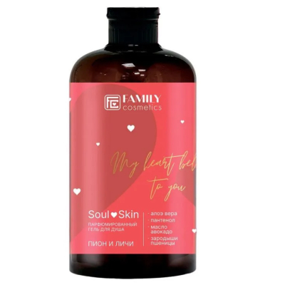 Изображение товара Парфюмированный гель для душа пион и личи Soul&Skin 470 мл для всех типов кожи