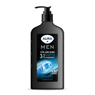 Изображение товара Гель для душа AURA Men 3в1 Ультра Чистота 750 мл Изображение товара Гель для душа AURA Men 3в1 Ультра Чистота 750 мл