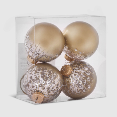 Изображение товара Набор елочных игрушек Unique Treasures 4 шт золото