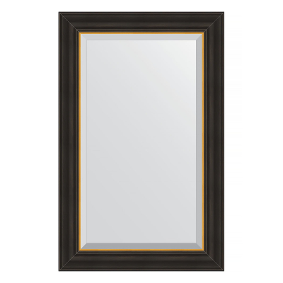 Изображение товара Зеркало с фацетом в багетной раме Evoform черное дерево с золотом 71 мм 54x84 см 