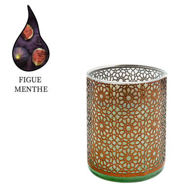 Изображение товара Аромасвеча Nour Bougie Arabesque Figue menthe бронза 1300 г ручная работа