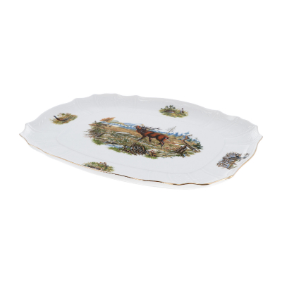 Изображение товара Прямоугольный фарфоровый поднос Thun1794 40 см с охотничьими сюжетами Изображение товара Прямоугольный фарфоровый поднос Thun1794 40 см с охотничьими сюжетами