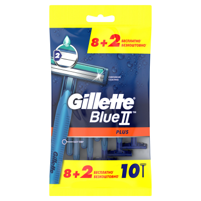 Изображение товара Одноразовые мужские бритвы Gillette Blue2 Plus с 2 лезвиями и фиксированной головкой