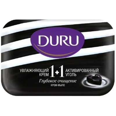 Изображение товара Крем-мыло туалетное Duru с активированным углем 80 г Изображение товара Крем-мыло туалетное Duru с активированным углем 80 г