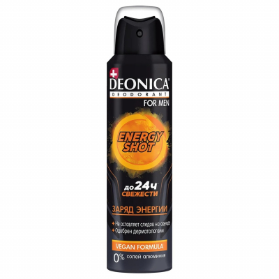 Изображение товара Дезодорант Deonica For Men Energy Shot 150 мл для защиты от пота и запаха
