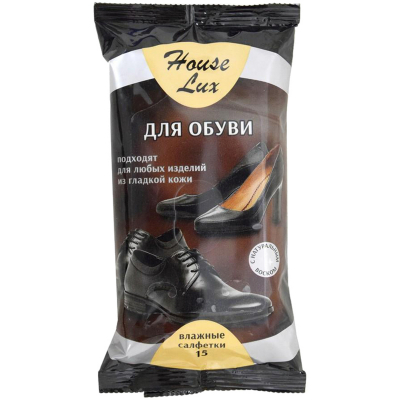 Изображение товара Салфетки влажные House Lux для обуви из гладкой кожи 15 шт 48735 Изображение товара Салфетки влажные House Lux для обуви из гладкой кожи 15 шт 48735