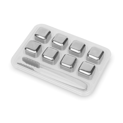 Изображение товара Набор охлаждающих кубиков Homefeel 8 шт и щипцы для льда из нержавеющей стали