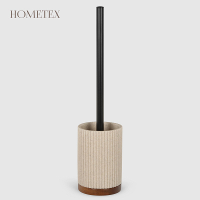 Изображение товара Держатель с ершиком Hometex из полирезина бежевый