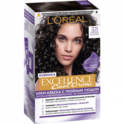 Изображение товара Краска для волос Loreal Cool Creme 3.11 темный каштан 190 мл
