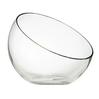 Изображение товара Ваза-шар Неман Гладь косой срез 18х15 см прозрачное стекло